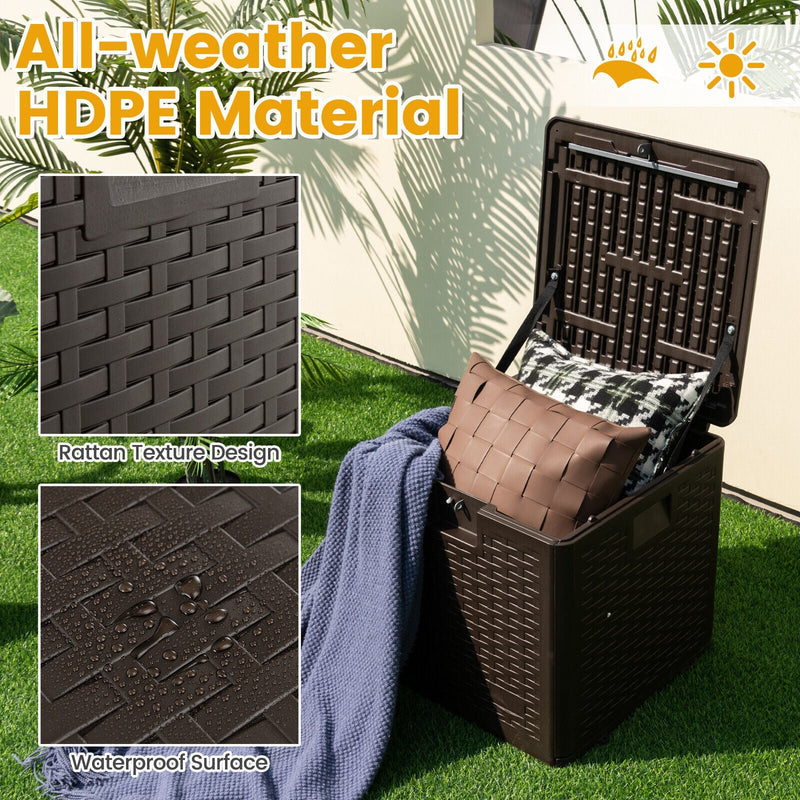 106L All Weather Patio Deck Box with Lockable Lid-Brown