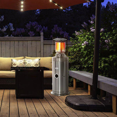 10KW Outdoor Gas Patio Heater Standing Propane W/ Wheels Dust Cover