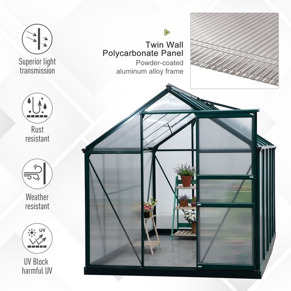 10 Ft X 6 Ft Aluminium Frame Walk-in Greenhouse