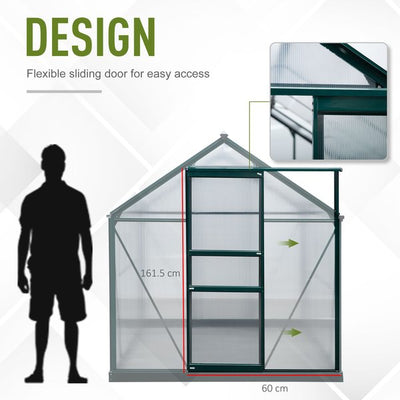 10 Ft X 6 Ft Aluminium Frame Walk-in Greenhouse