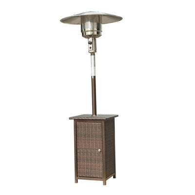 12KW Standing Rattan Outdoor Garden Heater - Brown