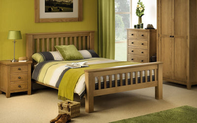 Amsterdam Oak Bed - High Foot End