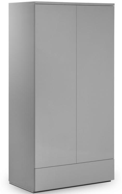 Monaco 2 Door Combination Wardrobe - Grey High Gloss