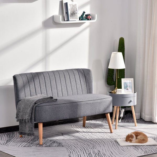 2 Seater Sofa, Linen-Grey