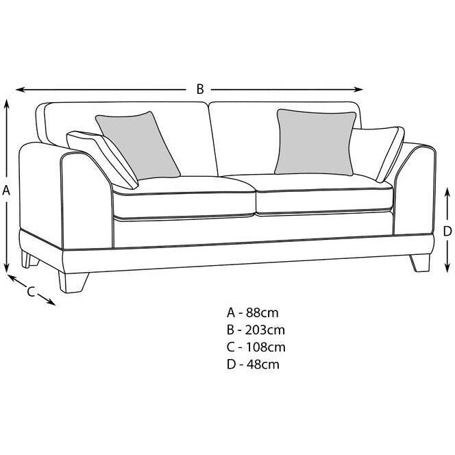 Hillard Natural Linen 3 Seater Sofa