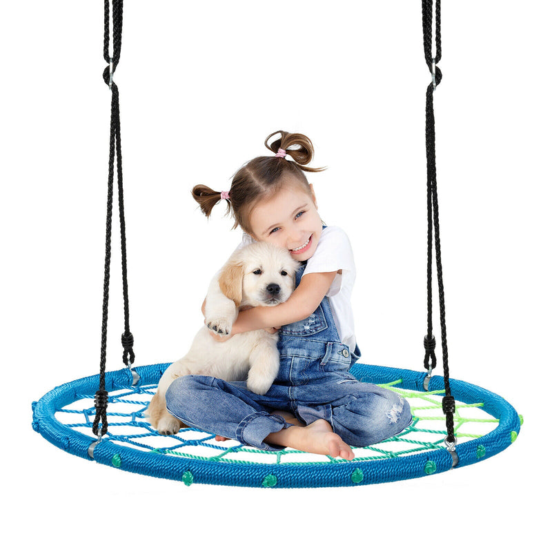 100cm Spider Web Tree Swing Round Children-Blue