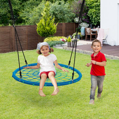 100cm Spider Web Tree Swing Round Children-Blue