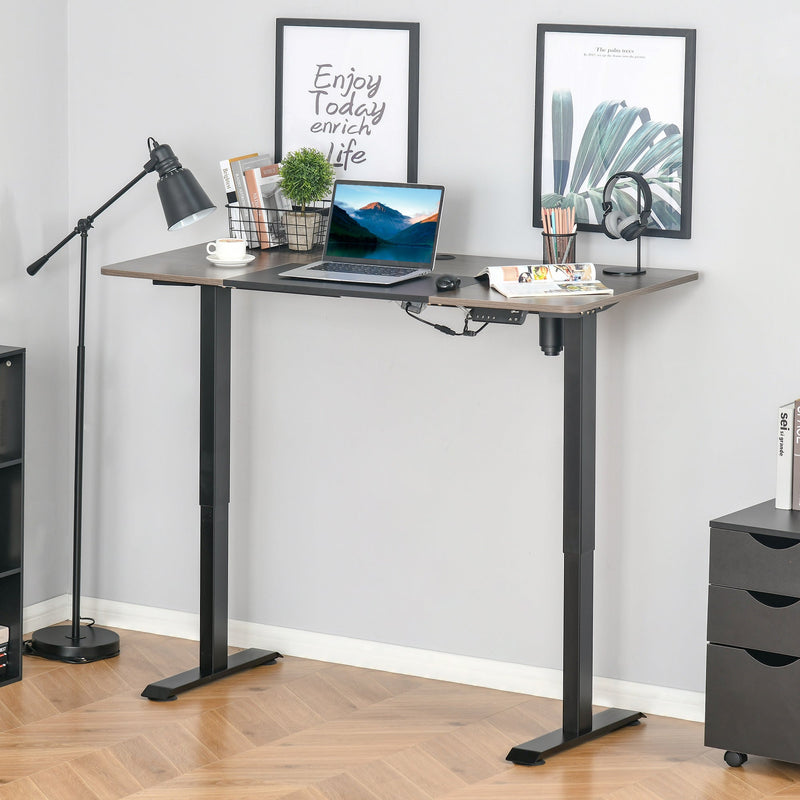 Vinsetto Height Adjustable Electric Standing Desk with 4 Automatic Memory Preset 140cm x 70cm Tabletop Stand Up Desk for Home Office