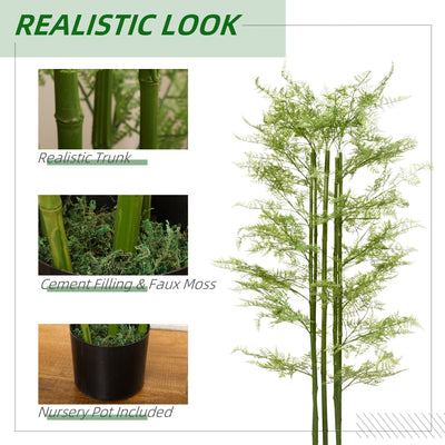 HOMCOM Decorative Artificial Plants Asparagus Fern Tree in Pot Fake Plants for Home Indoor Outdoor Decor, 155cm