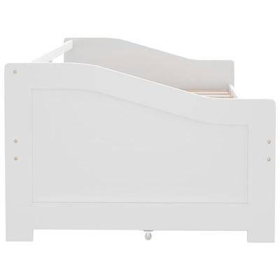 3-Seater Day Bed with Drawers White Solid Pinewood 90x200 cm