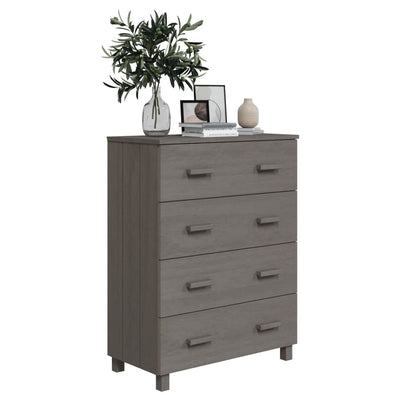 Sideboard HAMAR Light Grey 79x40x103.5 cm Solid Wood Pine