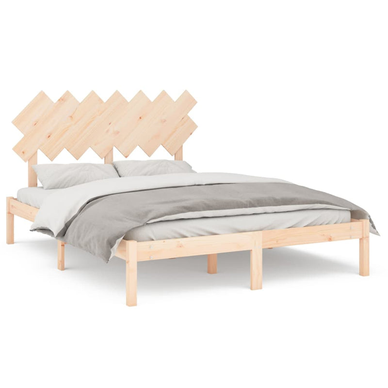 Bed Frame 140x190 cm Solid Wood