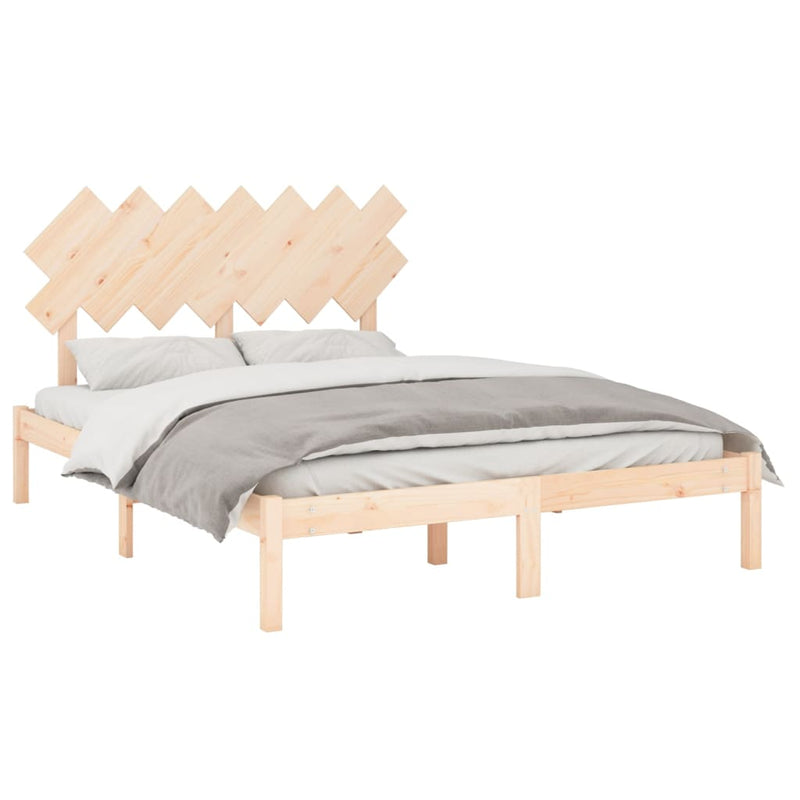 Bed Frame 140x190 cm Solid Wood