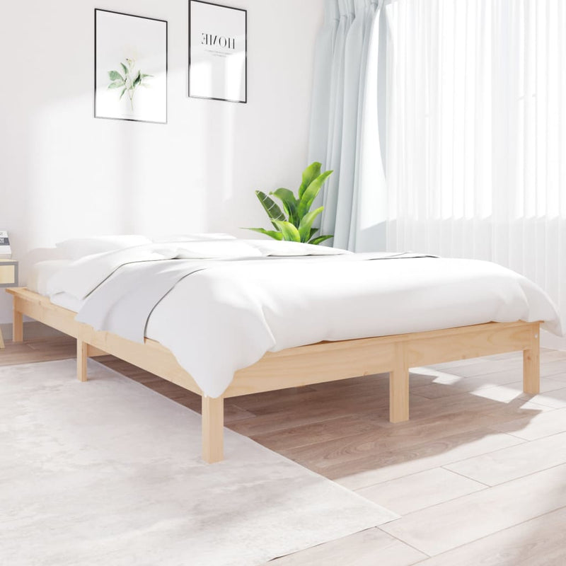 Bed Frame 150x200 cm Solid Wood Pine King Size