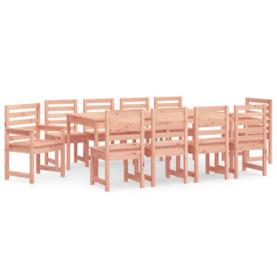 11 Piece Garden Dining Set Solid Wood Douglas