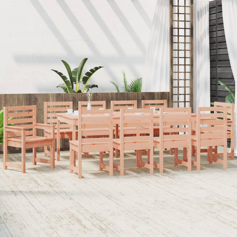 11 Piece Garden Dining Set Solid Wood Douglas