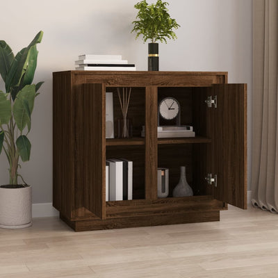 Sideboard Brown Oak 80x34x75 cm Engineered Wood