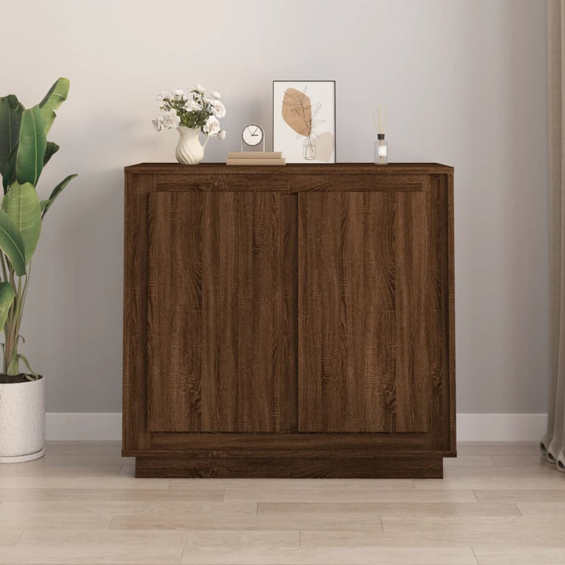 Sideboard Brown Oak 80x34x75 cm Engineered Wood