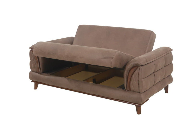 MONACO LUXURY Fabric 3+2 SofaBed - Brown Colour