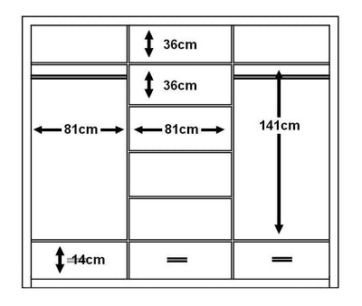 Arti 1 - 3 Sliding Door Wardrobe 250cm