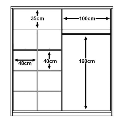 Arti 8 - 2 Sliding Door Wardrobe 203cm