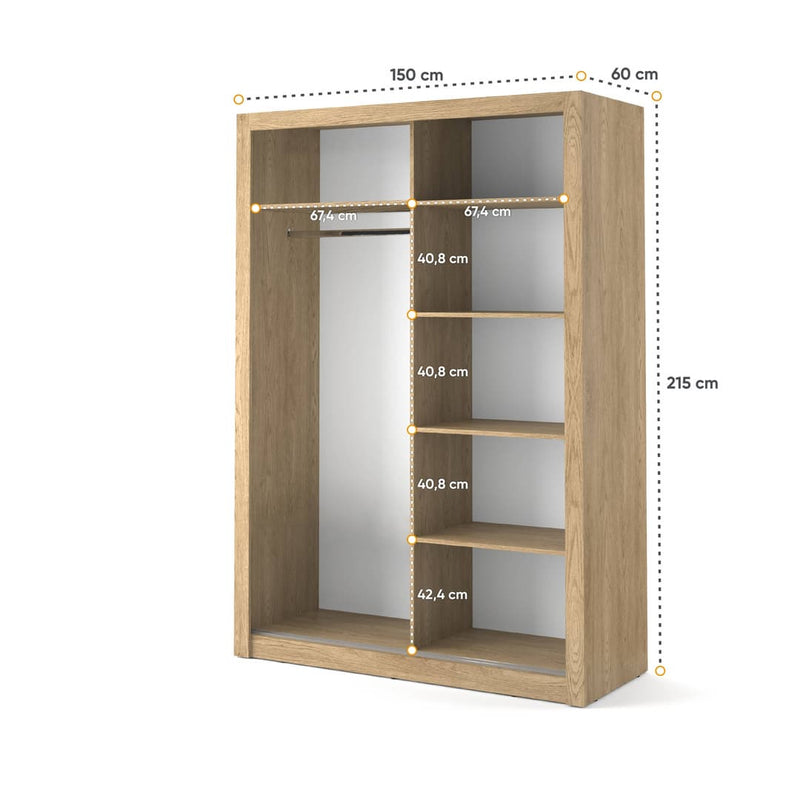 Arti 4 - 2 Sliding Door Wardrobe 150cm