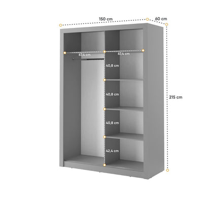 Arti 4 - 2 Sliding Door Wardrobe 150cm