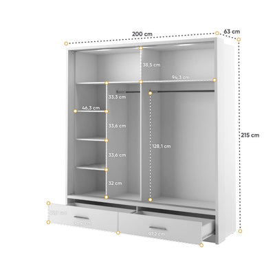 Arti 24 - 2 Sliding Door Wardrobe 200cm