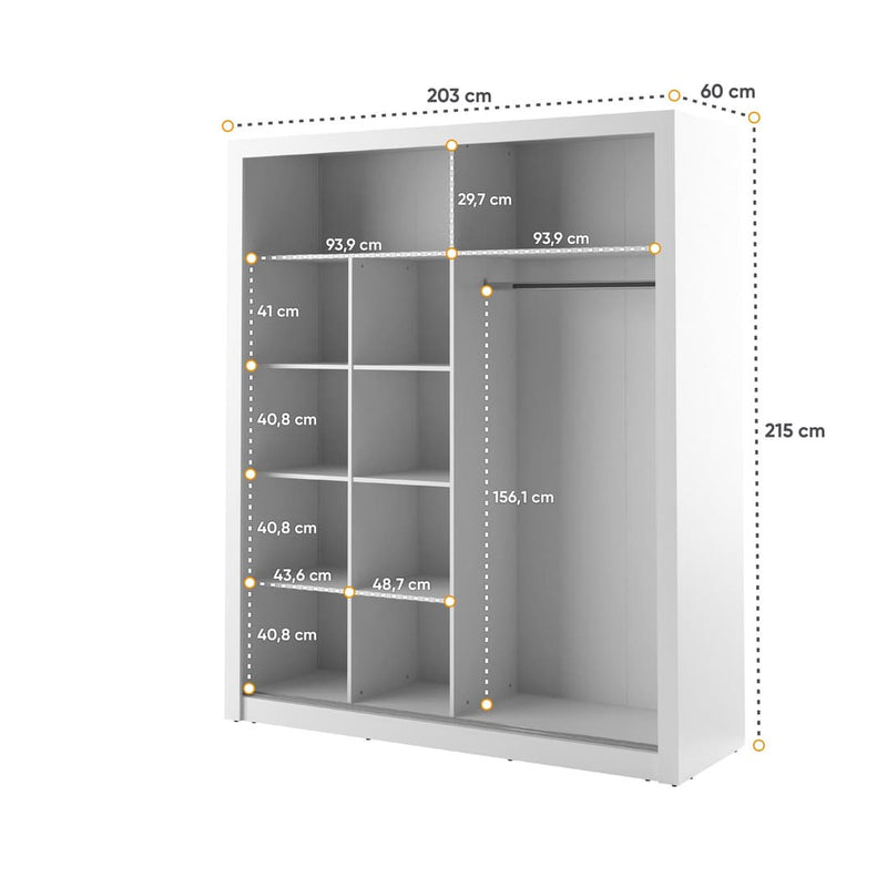 Arti 8 - 2 Sliding Door Wardrobe 203cm