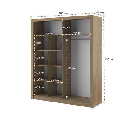 Arti 8 - 2 Sliding Door Wardrobe 203cm