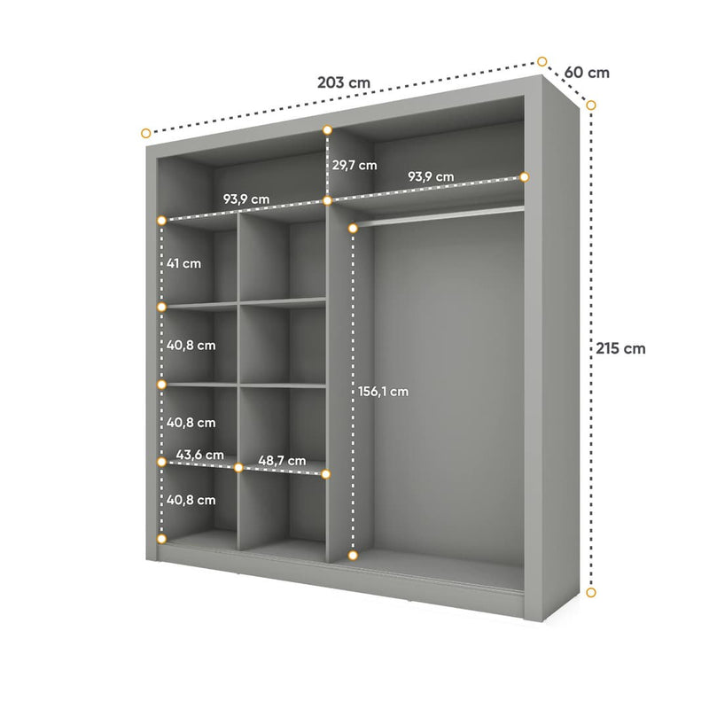 Arti 8 - 2 Sliding Door Wardrobe 203cm