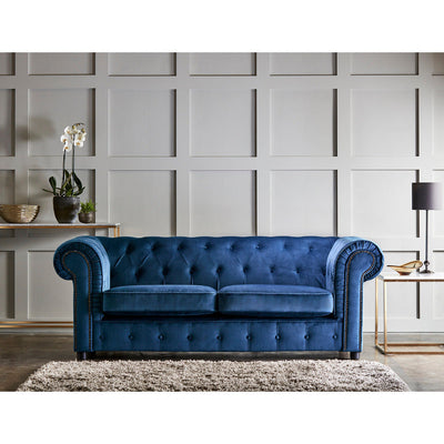 Ashbourne Velvet Chesterfield 3 Seater Sofa