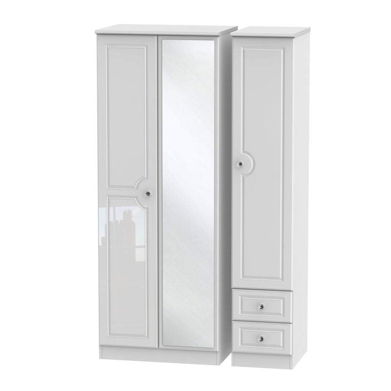 Balmoral Tall Triple Mirror + Drawer Wardrobe