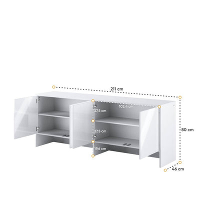 BC-05 Horizontal Wall Bed Concept 120cm With Storage Cabinet