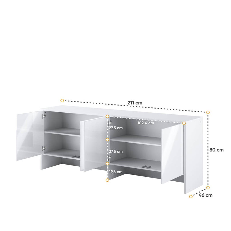 BC-05 Horizontal Wall Bed Concept 120cm With Storage Cabinet