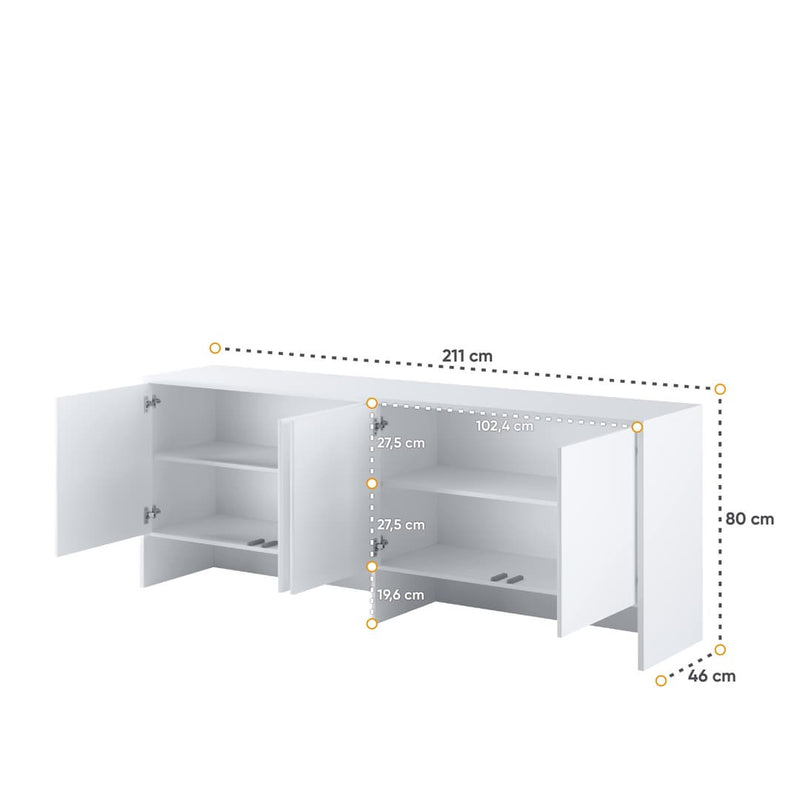 BC-05 Horizontal Wall Bed Concept 120cm With Storage Cabinet