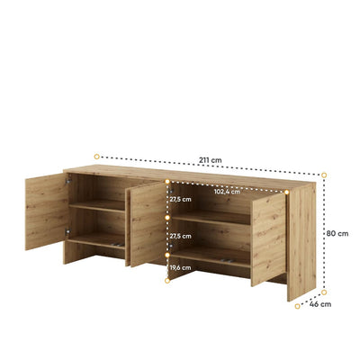 BC-05 Horizontal Wall Bed Concept 120cm With Storage Cabinet