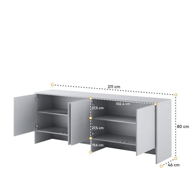 BC-05 Horizontal Wall Bed Concept 120cm With Storage Cabinet