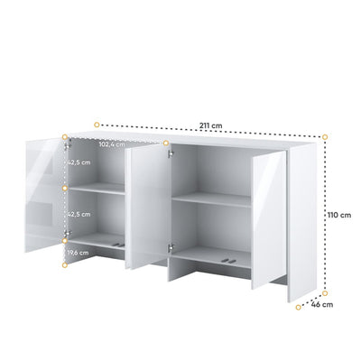 BC-06 Horizontal Wall Bed Concept 90cm With Storage Cabinet