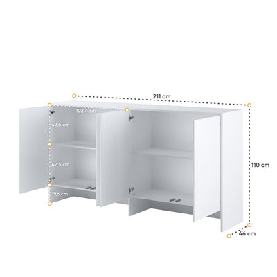 BC-06 Horizontal Wall Bed Concept 90cm With Storage Cabinet