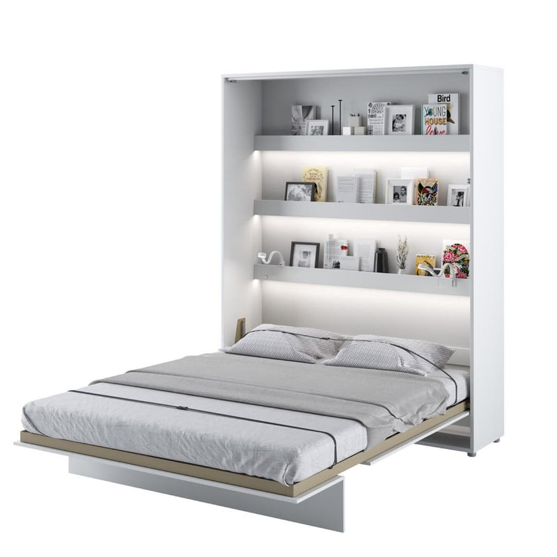 BC-12 Vertical Wall Bed Concept 160cm With Storage Cabinets and LED