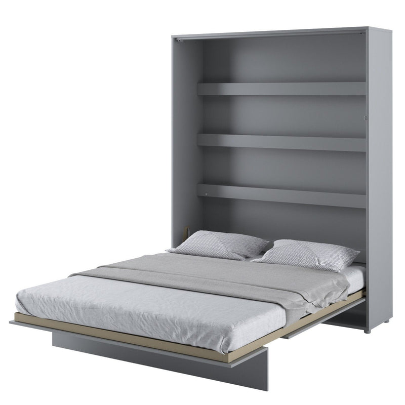 BC-12 Vertical Wall Bed Concept 160cm With Storage Cabinets and LED