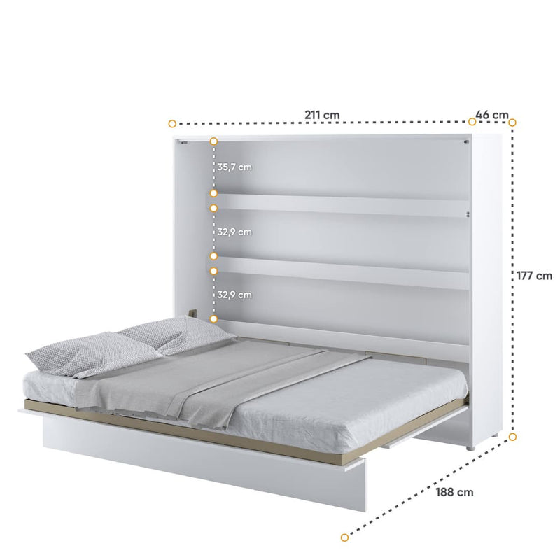 BC-14 Horizontal Wall Bed Concept 160cm With Storage Cabinet