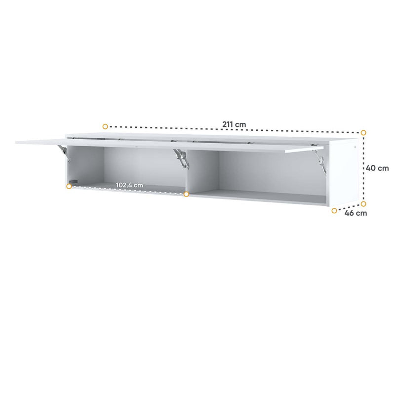 BC-14 Horizontal Wall Bed Concept 160cm With Storage Cabinet