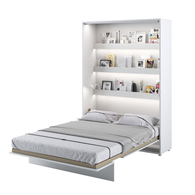 BC-01 Vertical Wall Bed Concept 140cm With Storage Cabinets and LED