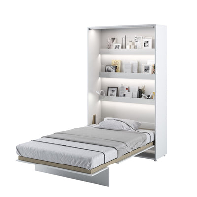 BC-02 Vertical Wall Bed Concept 120cm With Storage Cabinets and LED