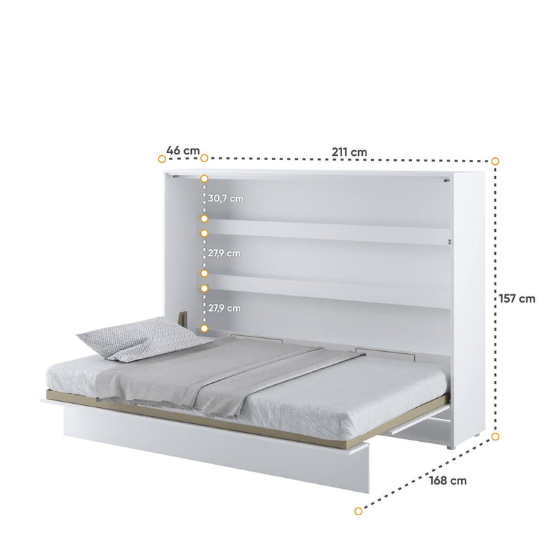 BC-04 Horizontal Wall Bed Concept 140cm With Storage Cabinet