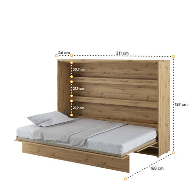 BC-04 Horizontal Wall Bed Concept 140cm With Storage Cabinet