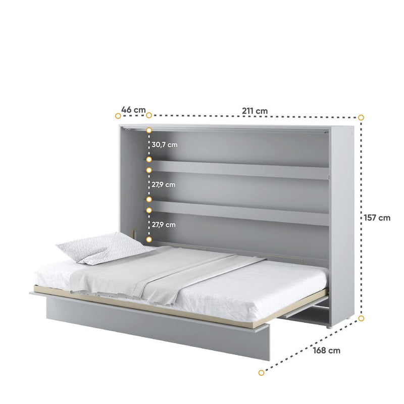 BC-04 Horizontal Wall Bed Concept 140cm With Storage Cabinet