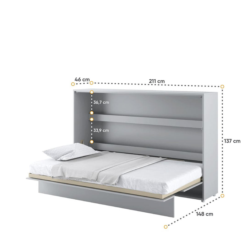 BC-05 Horizontal Wall Bed Concept 120cm With Storage Cabinet